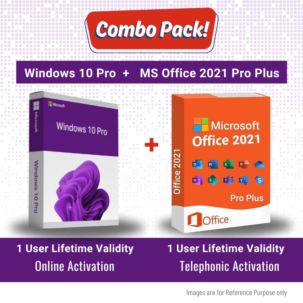 Windows 10 Pro + MS Office 2021 Pro Plus | Lifetime Combo